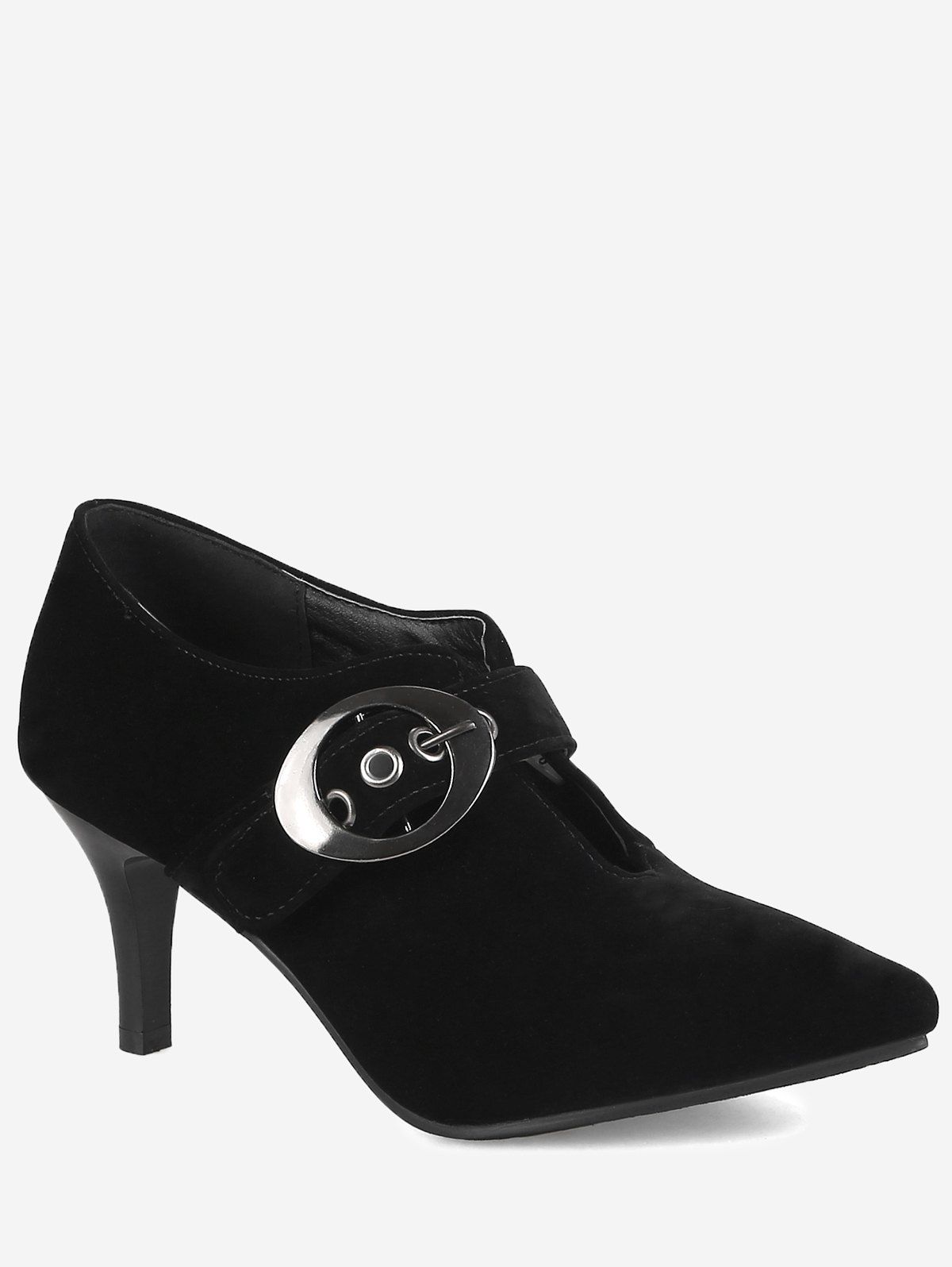 

Plus Size Vintage Buckled Stiletto Heel Pointed Toe Pumps, Black