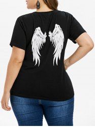 Plus Size Wing Pattern T-shirt -  