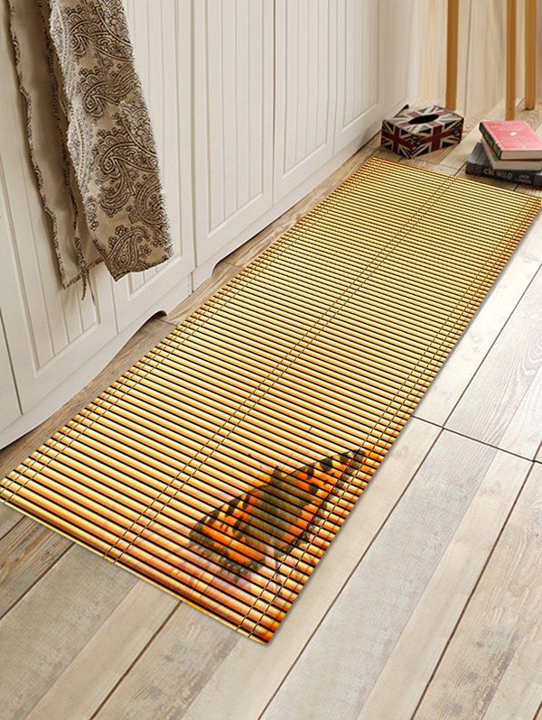 2018 Erfly Bamboo Mat Pattern Floor Non Slip Rug In Wood W16 Chic Erfly Bamboo Mat Pattern Floor Non Slip Rug