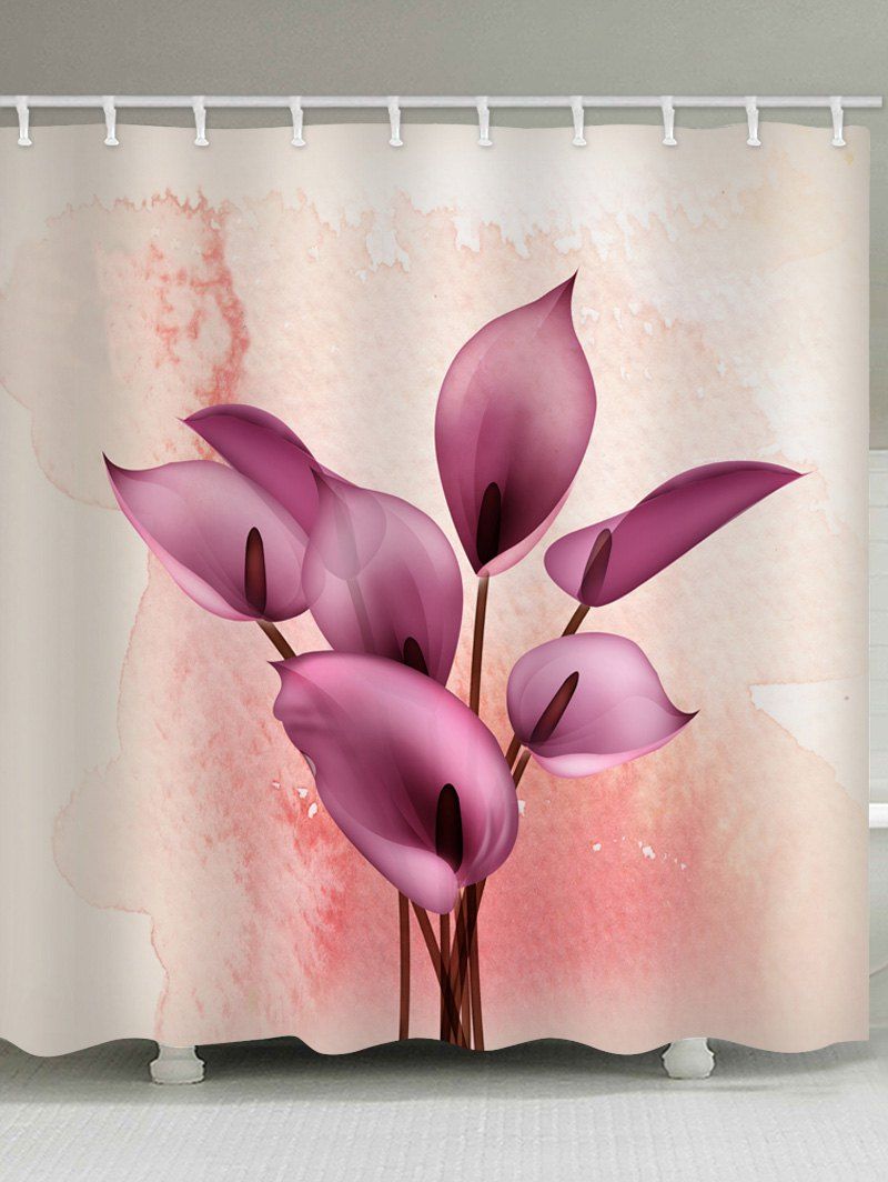 

Flowers Print Waterproof Bathroom Shower Curtain, Multi