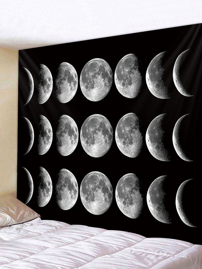 

Wall Hanging Art Lunar Eclipse Print Tapestry, Black