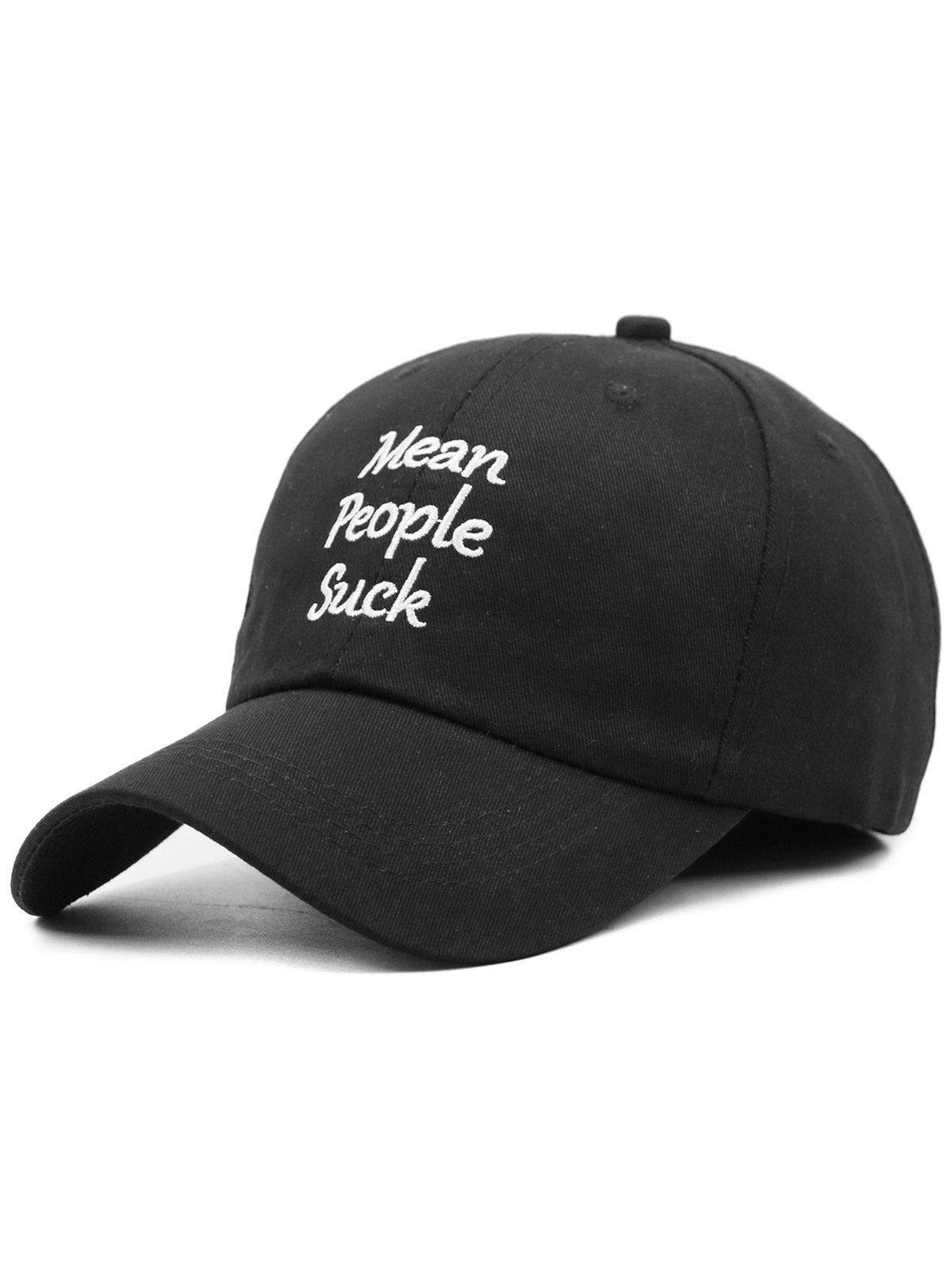 

Unique Letter Sentence Embroidery Sunscreen Hat, Black