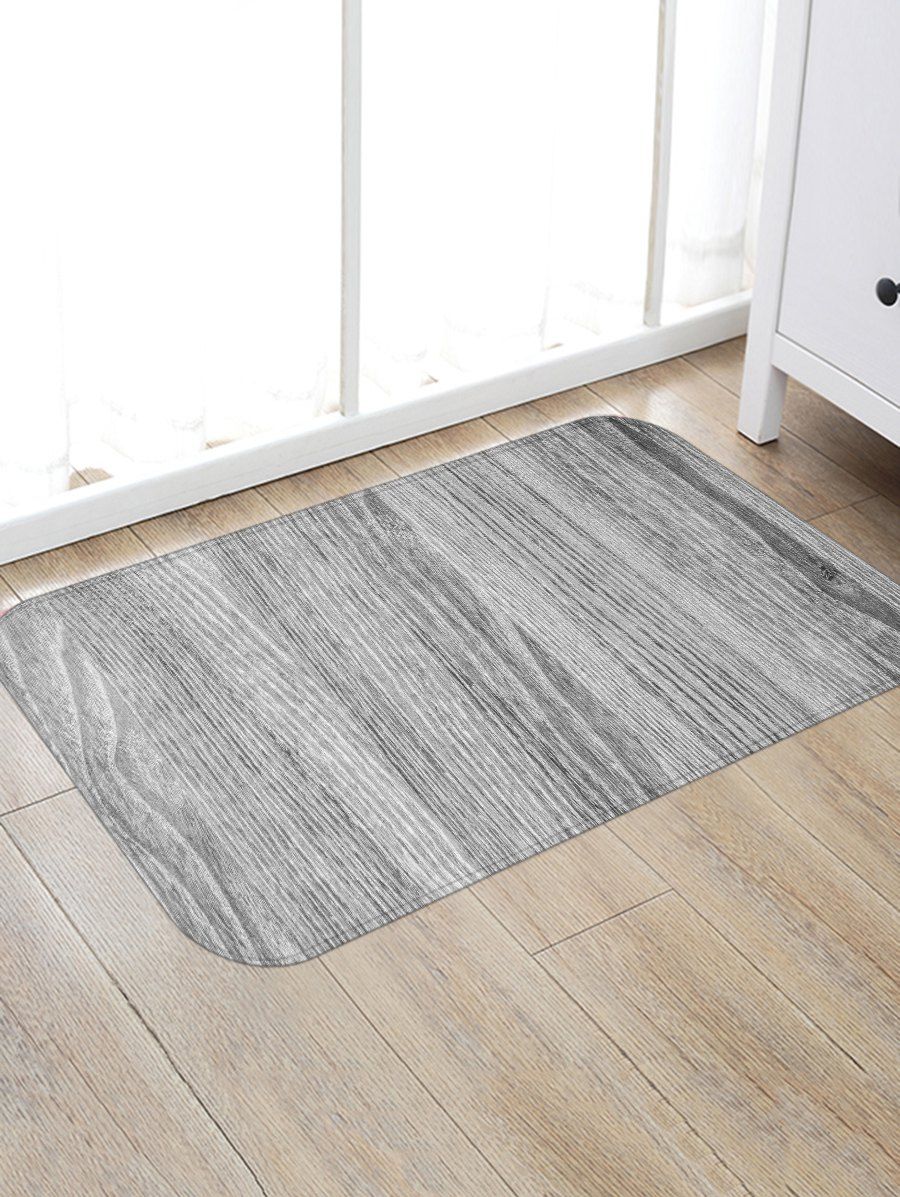 

Vertical Wood Grain Printed Area Rug, Gray cloud