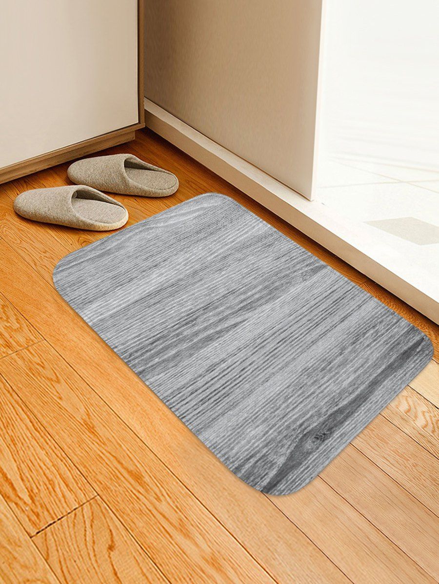 

Vertical Wood Grain Printed Area Rug, Gray cloud