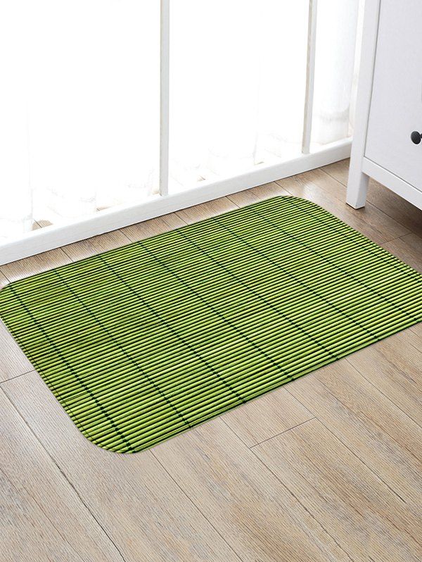 

Bamboo Mat Pattern Floor Non Slip Rug, Shamrock green