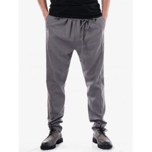 

Straight Leg Elastic Waist Casual Pants, Puce