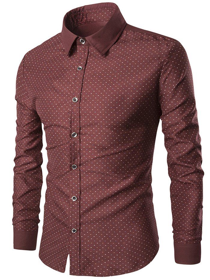 

Long Sleeve Flock of Seagulls Casual Shirt, Red wine