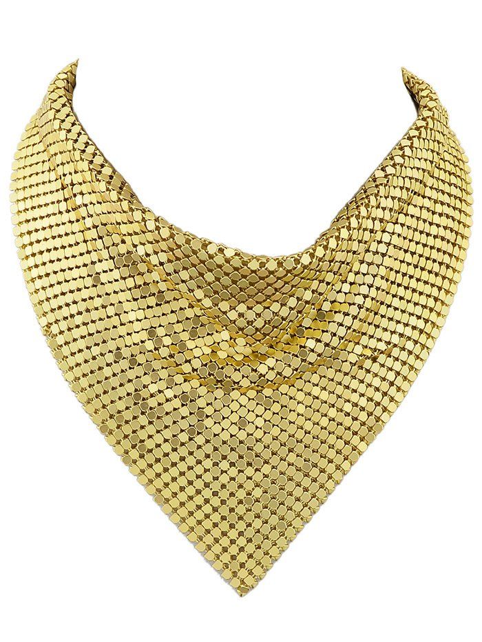 

Triangle Shaped Sequin Choker Necklace, Gold