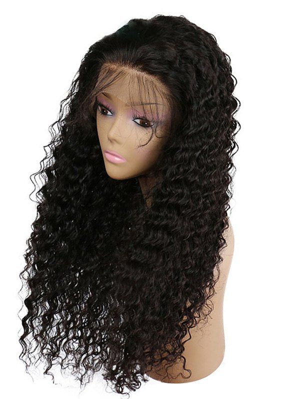 

Long Free Part Curly Lace Front Synthetic Wig, Black