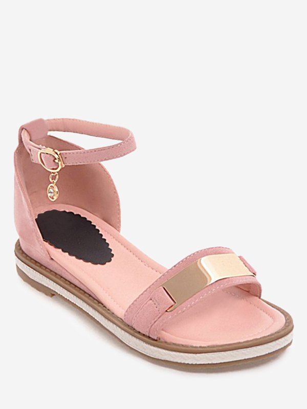 

Plus Size Holiday Ankle Strap Low Heel Sandals, Pink