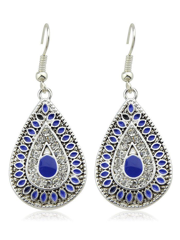 

Water Drop Design Dangle Earrings, Silver