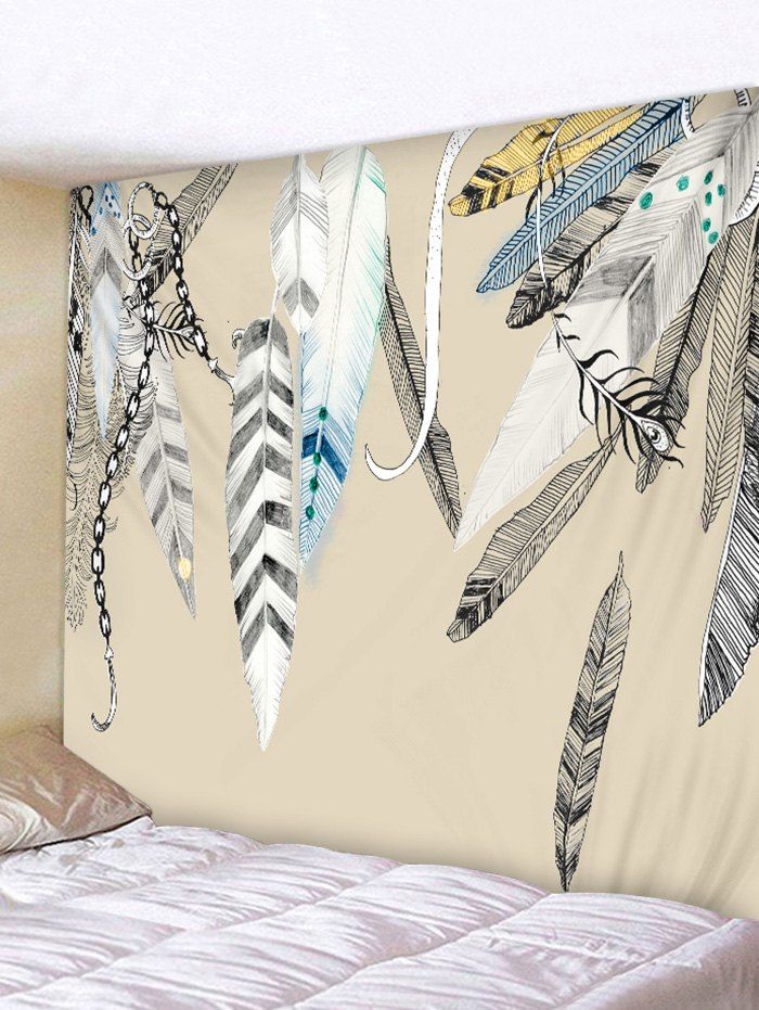 

Feather Printed Wall Tapestry Hanging Decoration, Multi