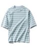 Loose Stripe Round Neck T-shirt -  
