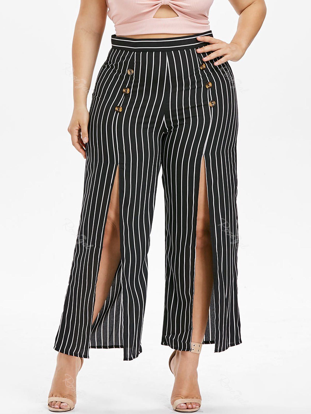 plus size striped pants