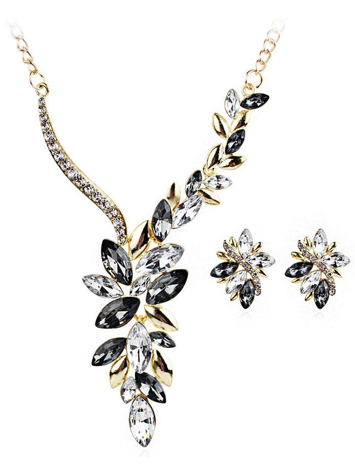

Vintage Rhinestone Faux Gem Decorative Wedding Jewelry Suit, White