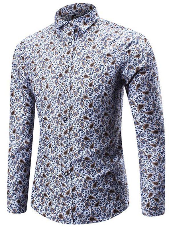 

Long Sleeve Paisley Printed Shirt, Multi
