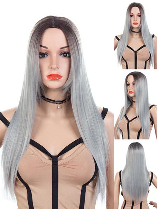 

Long Center Parting Colormix Straight Synthetic Wig, Multi