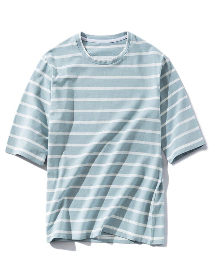 Unique Loose Stripe Round Neck T-shirt  