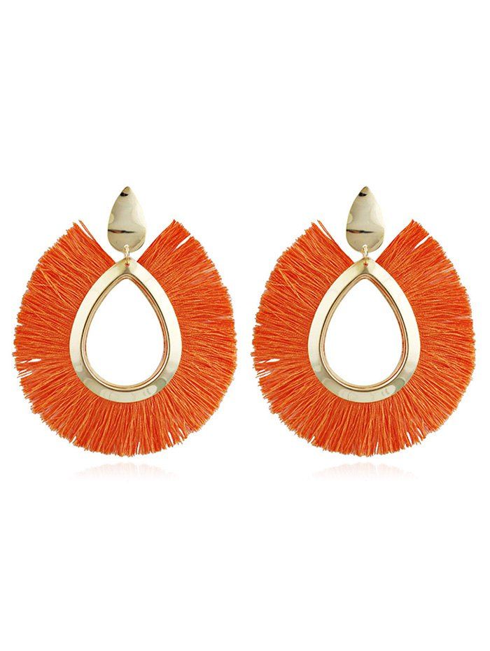 

Unique Alloy Geometric Fringed Earrings, Tangerine