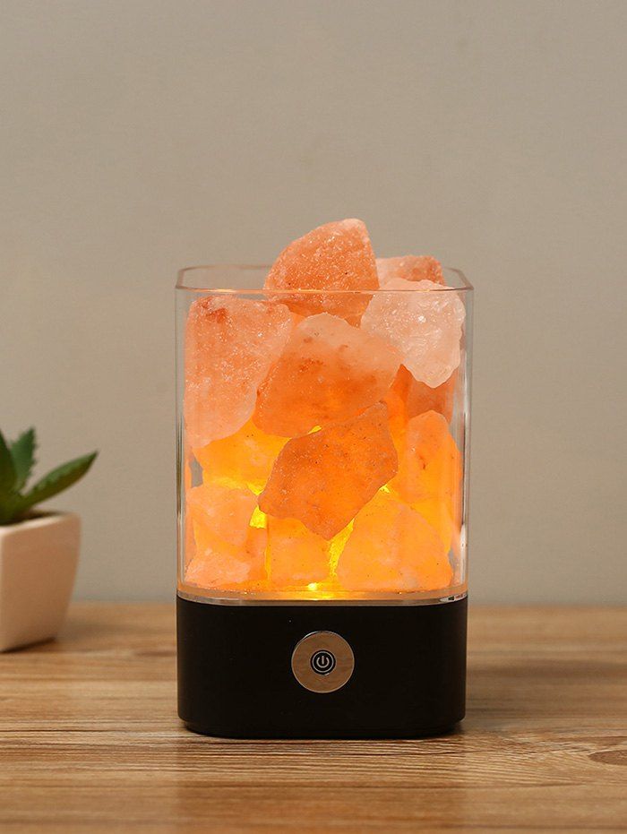 

Colorful USB Rock Salt Light for Bedroom, Black