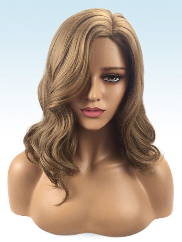 

Long Side Parting Wavy Synthetic Wig, Caramel