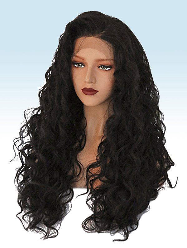 

Long Side Parting Loose Wave Lace Front Synthetic Wig, Black