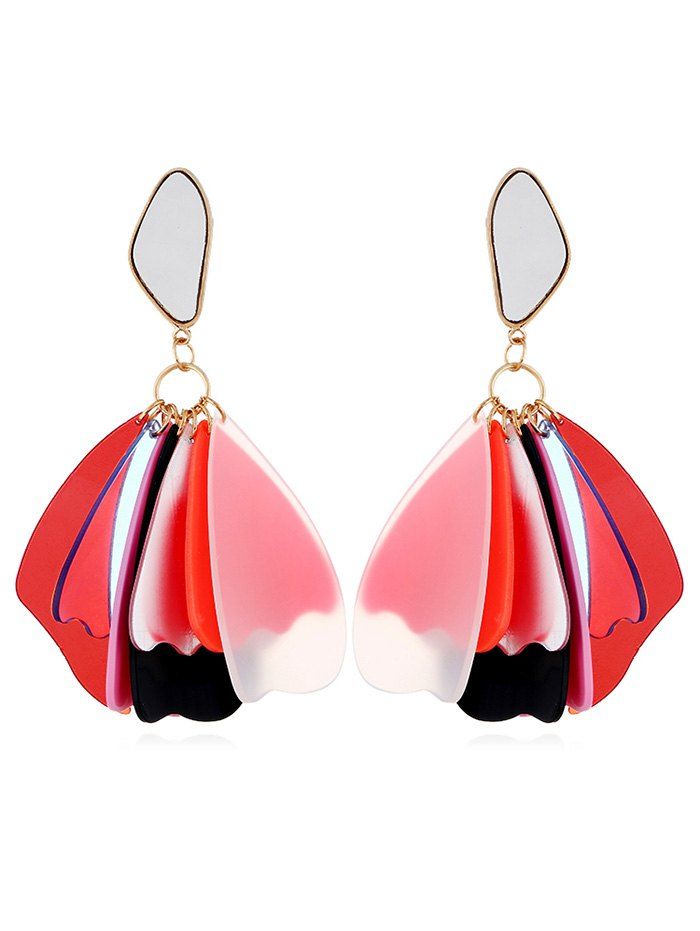 

Stylish Floral Acrylic Drop Earrings, Red