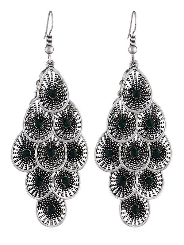 

Vintage Teardrop Design Pendant Earrings, Green