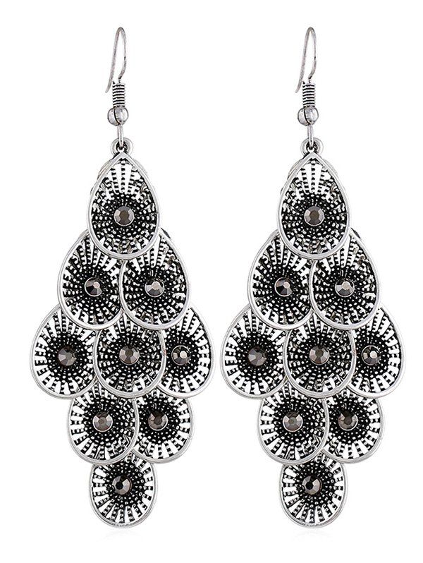 

Vintage Teardrop Design Pendant Earrings, Black