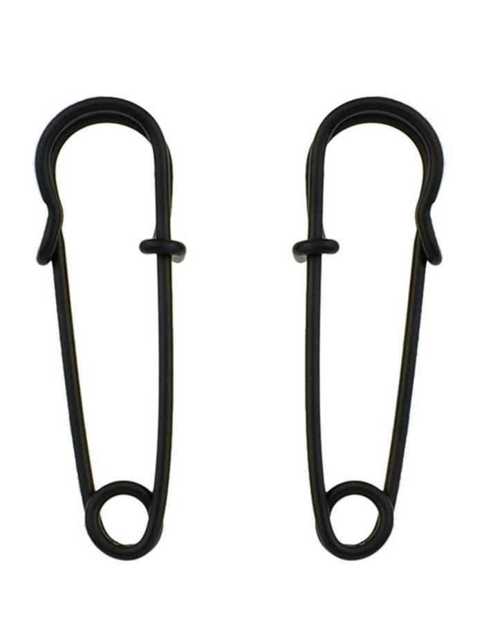 

Simple Safety Pin Earrings, Black