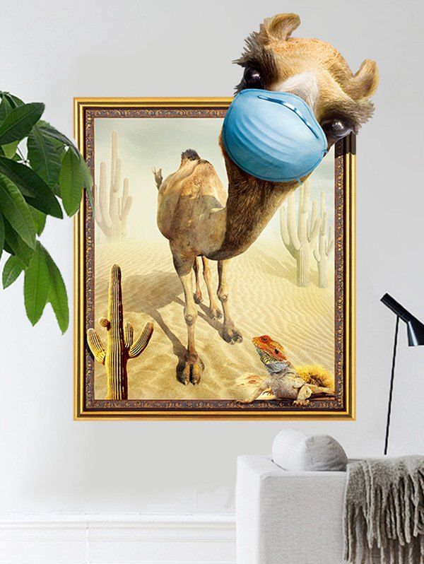 

3D Creative Camel Print Removable Wall Sticker, Multi