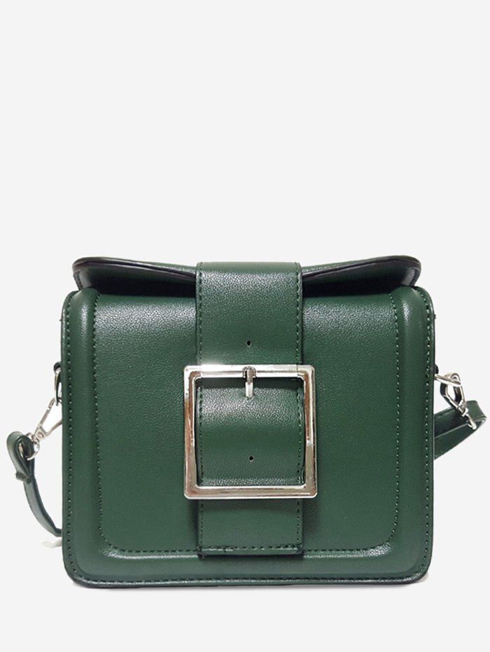 

Buckled PU Leather Crossbody Bag, Green