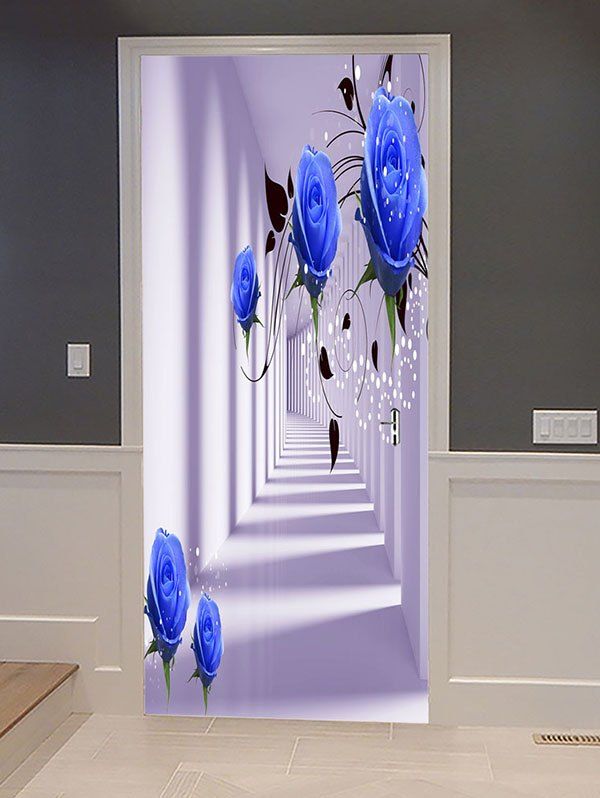 

Rose Passageway Printed Door Art Stickers, Multi