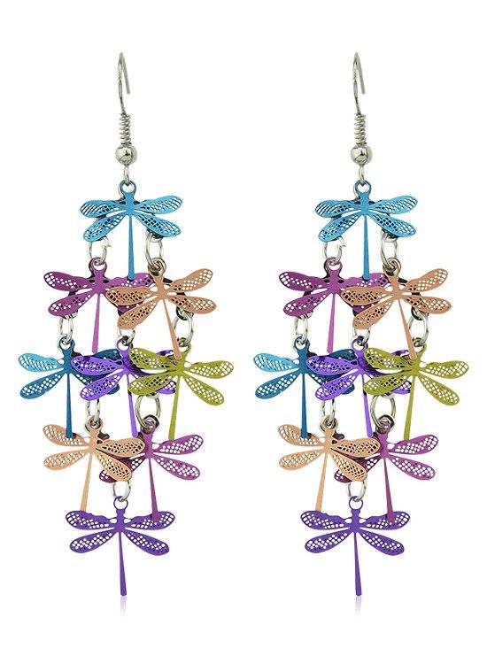 

Dragonflies Design Dangle Earrings, Multi-b