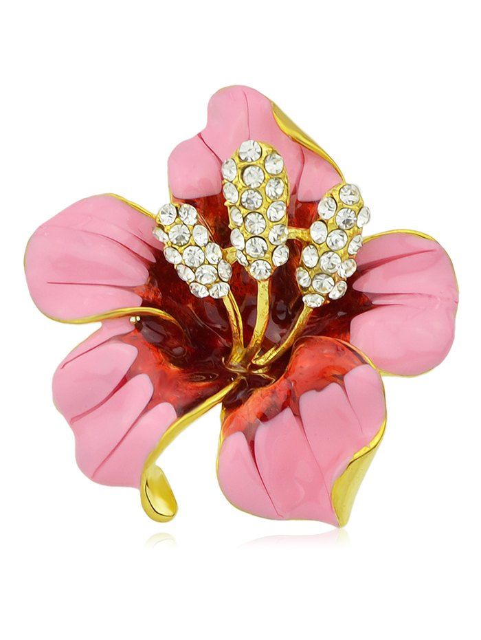 

Flower Shape Rhinestone Brooch, Pink