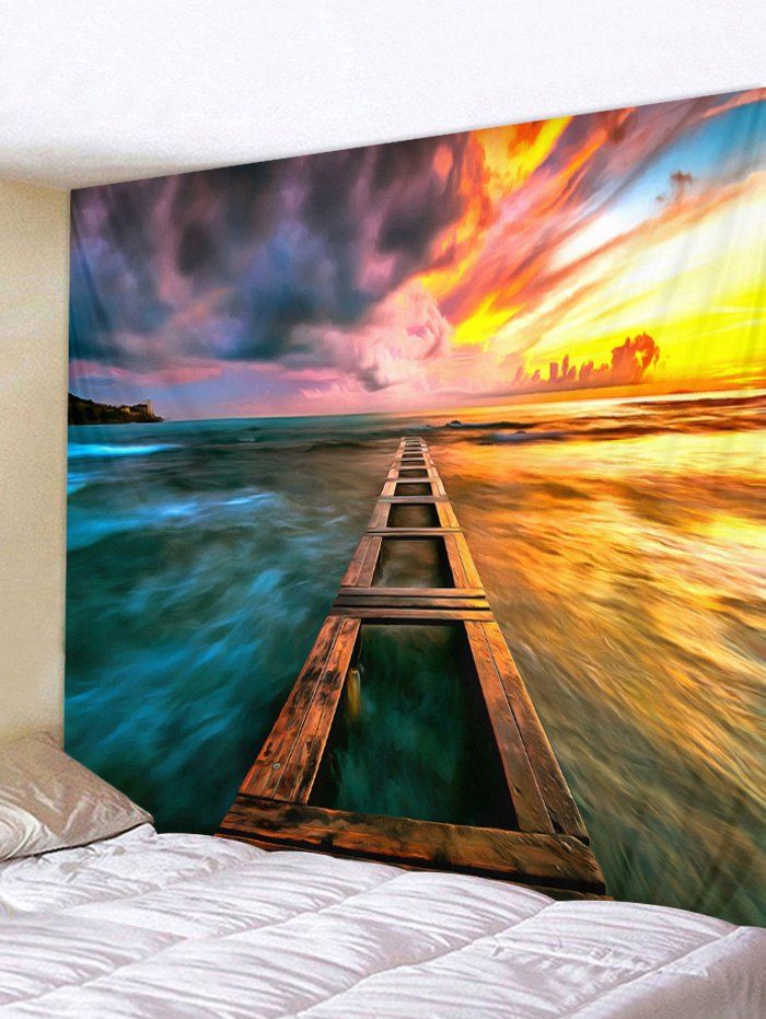

Sunset Sea Printed Wall Tapestry Hanging Decoration, Multi