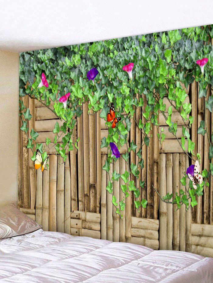 

Flower Vine Butterfly Printed Wall Tapestry Hanging Decoration, Multi