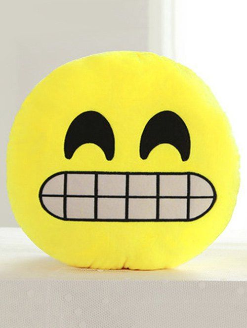 Smile Face Emoticon Pattern Pillowcase, Corn yellow