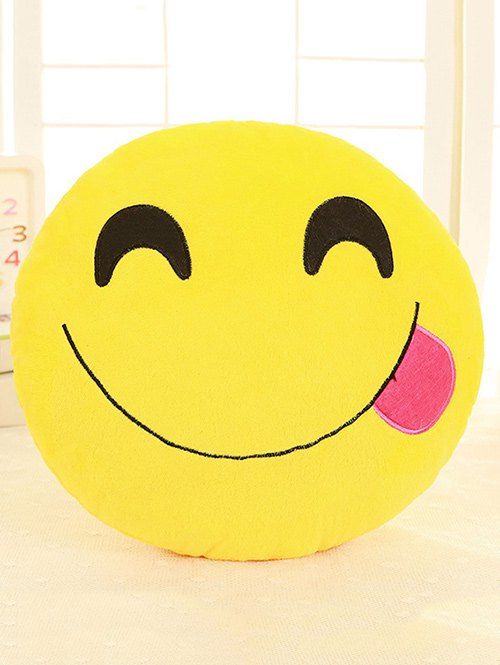 

Smile Face Emoticon Pattern Pillowcase, Deep pink