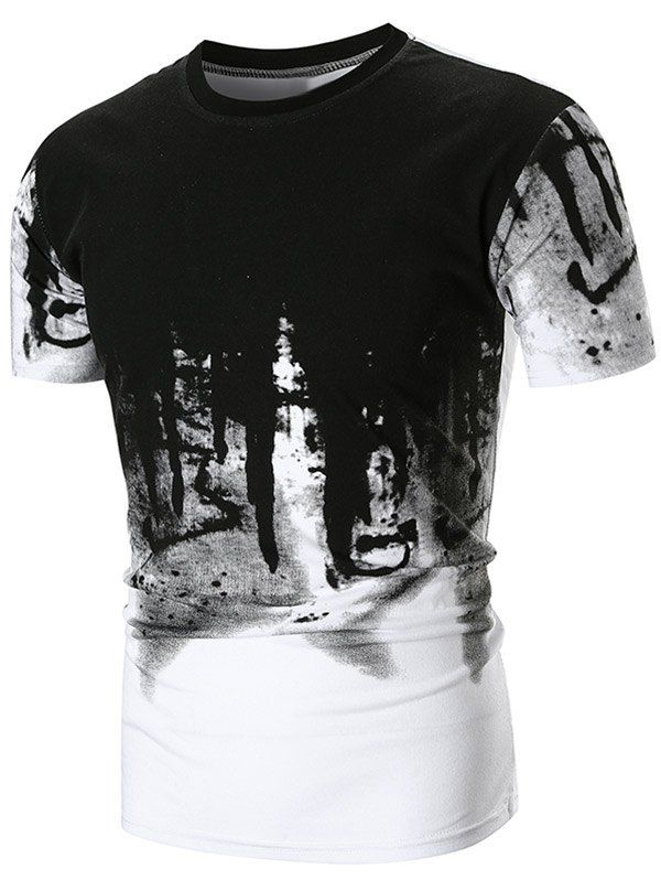 

Abstract Ink Painting Printed T-shirt, White