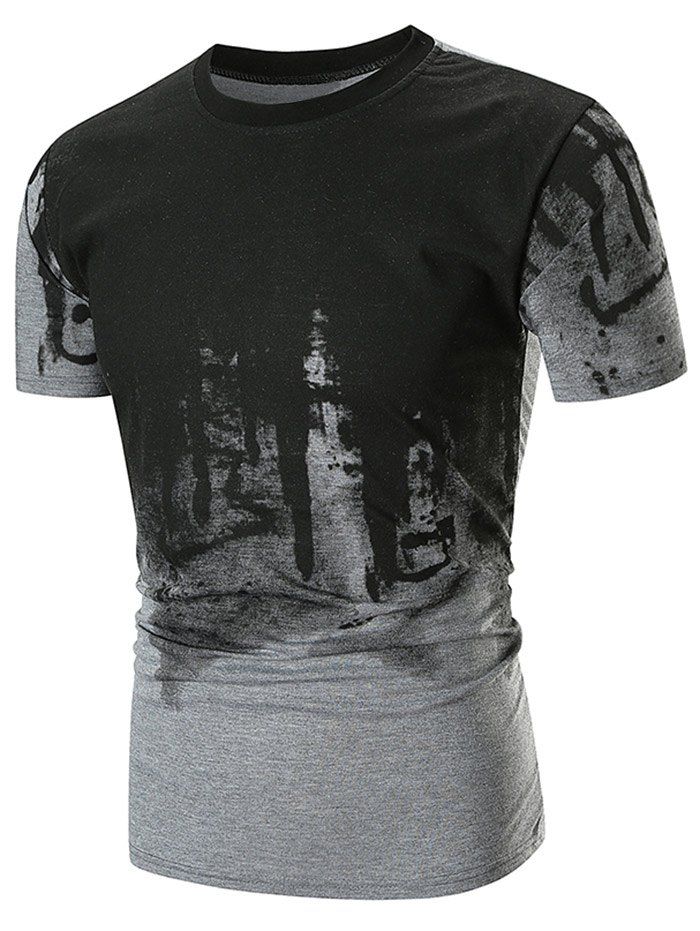 

Abstract Ink Painting Printed T-shirt, Gray