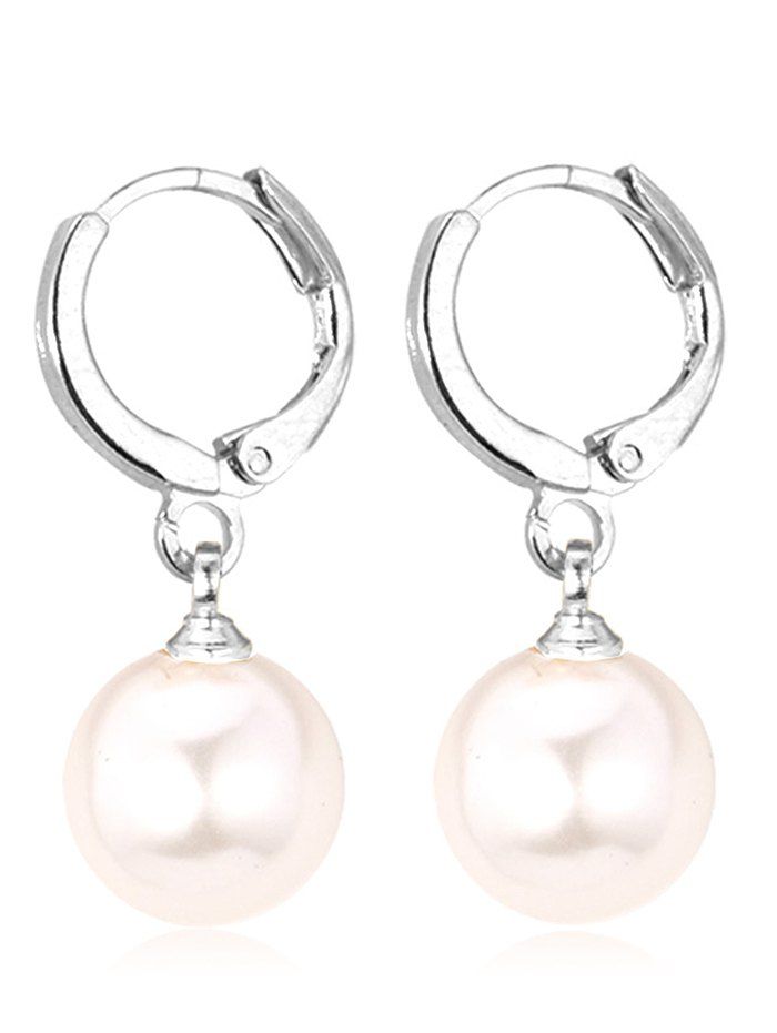 

Artificial Pearl Decorative Anniversary Drop Earrings, Silver