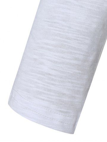 

Pleated Raglan Sleeve Hem Curved Hooded Tee, White