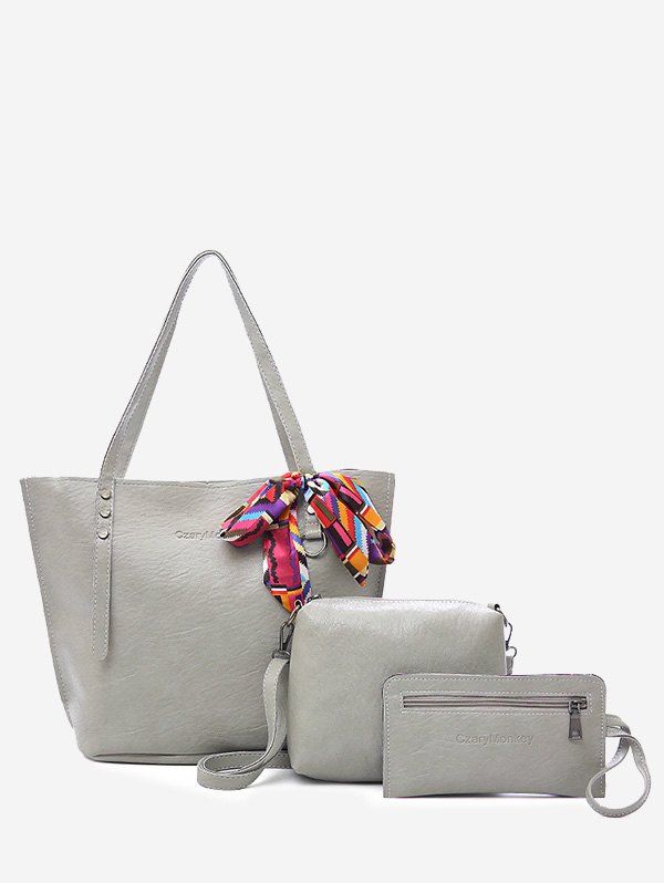 

Bowknot Minimalist Multi Function 3 Pieces Shoulder Bag Set, Light gray