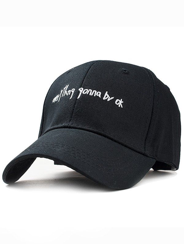 

Fun Letter Sentence Embroidery Baseball Hat, Black