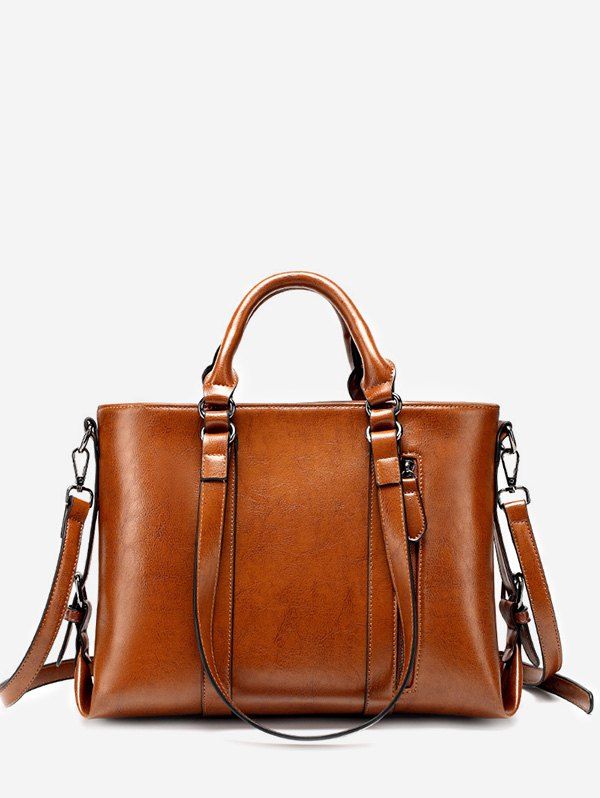 

Minimalist Practical PU Leather Chic Tote Bag, Brown