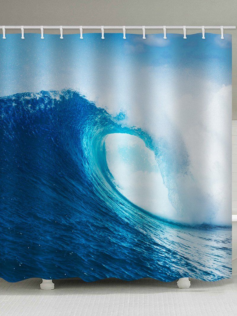 

Ocean Print Waterproof Shower Curtain, Ocean blue