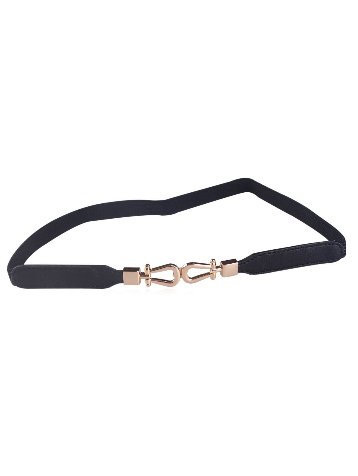 

Stylish Metal Buckle Elastic Skinny Dress Belt, Black