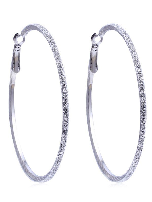 

Elegant Grind Hoop Earrings, Silver