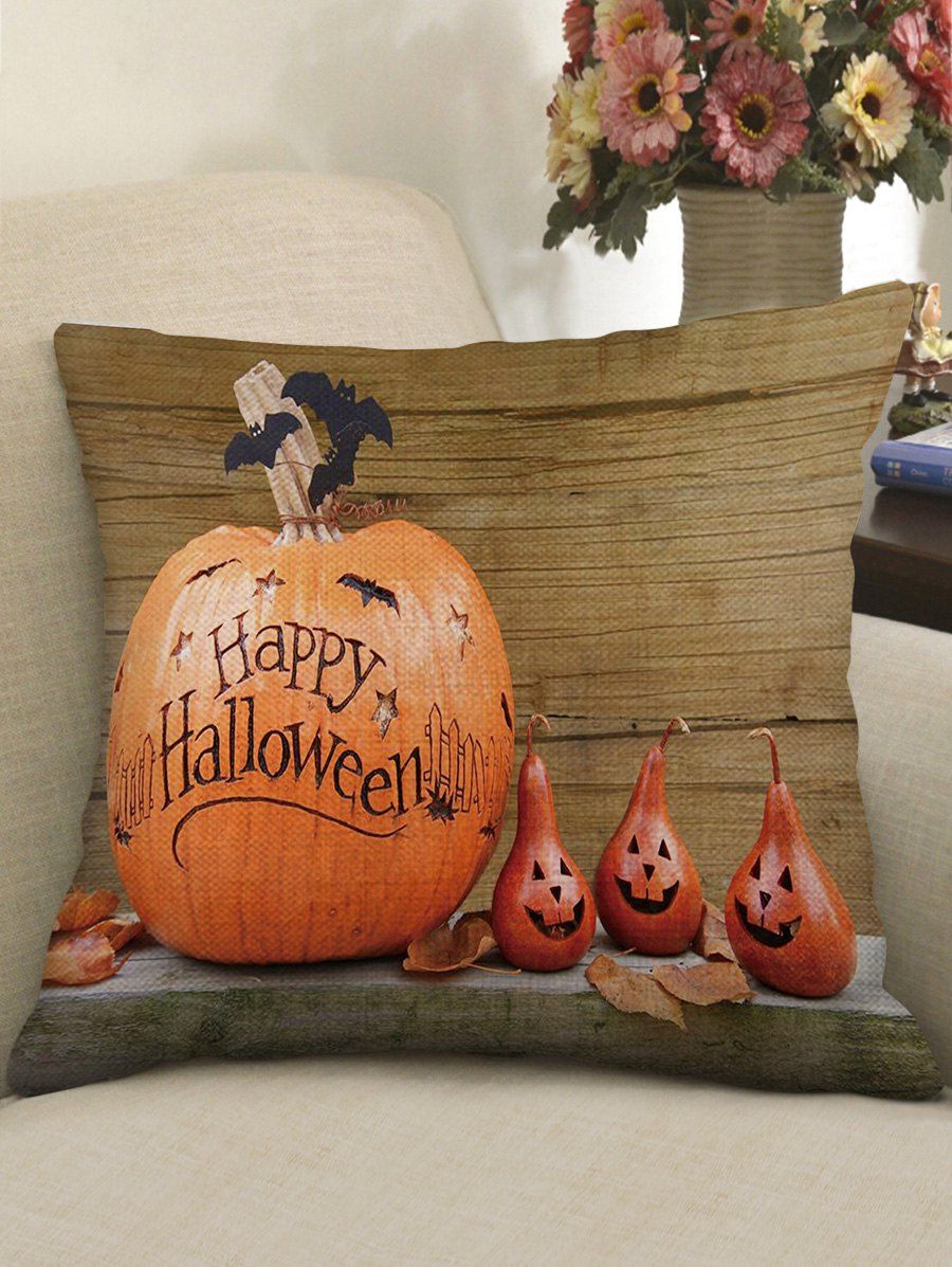 

Halloween Star Pumpkin Wooden Print Pillowcase, Multi